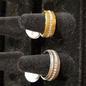 Wedding Set Mens Silver Stainless Ring Women's Gold Stainless Steel Ring